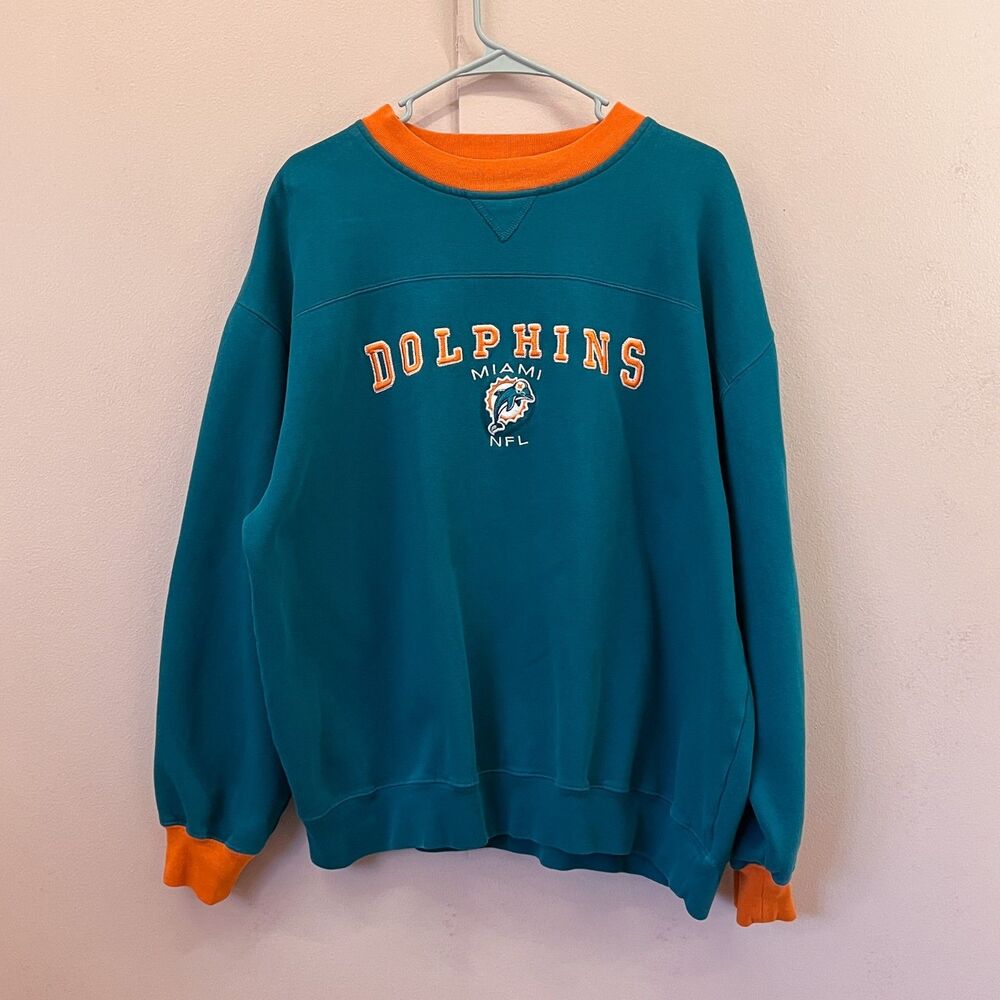 VTG 90’s Miami Dolphins Sweatshirt NFL Logo Approved Mens 2XL